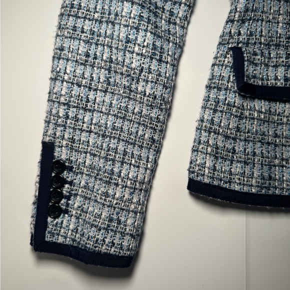 Talbots navy tweed blazer size S - Picture 2 of 4